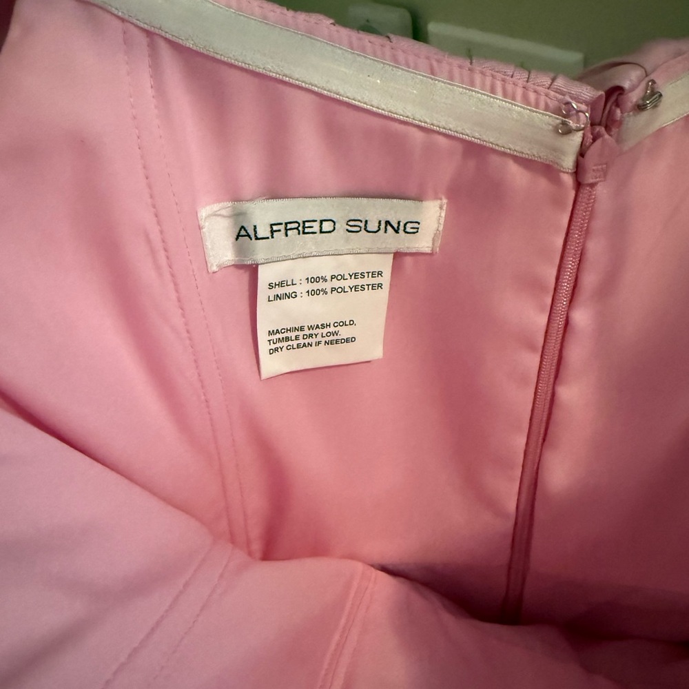 ALFRED SUNG Off-Shoulder Pink Dress - Picture 6 of 6